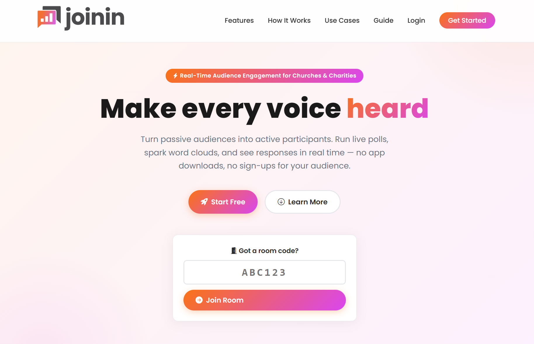 joinin live audience engagement screenshot